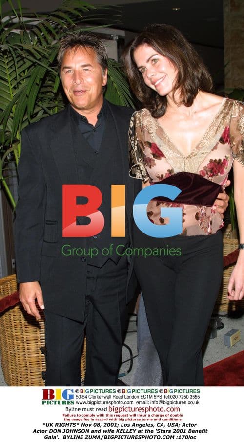 Actor Don Johnson and wife Kelley at Stars 2001 Benefit Gala