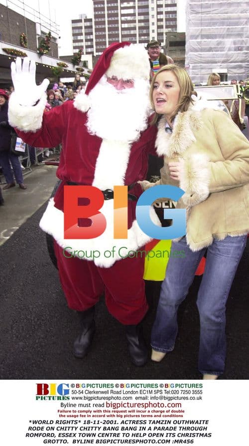 Tamzin Outhwaite rides on Chitty Chitty Bang Bang