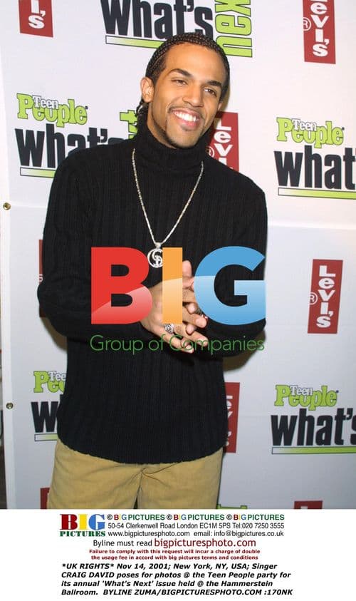 Singer Craig David at Teen People Party
