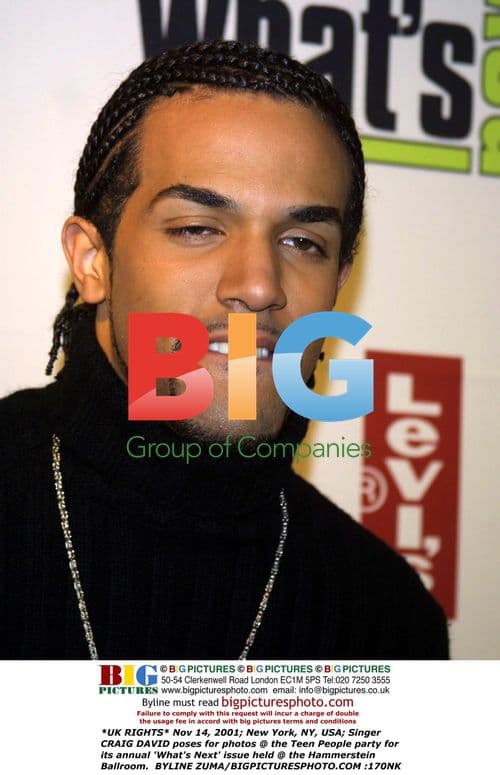 Craig David poses at Teen People party