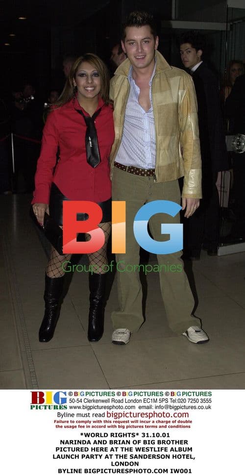 Narinda and Brian of Big Brother at Westlife Album Launch