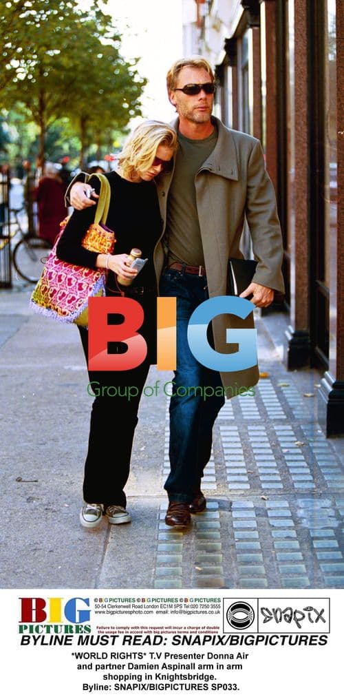 Donna Air and Damien Aspinall shopping in Knightsbridge