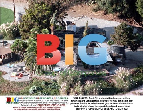 Brad Pitt and Jennifer Anniston at Santa Barbra Getaway