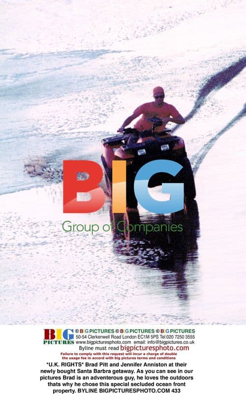 Brad Pitt and Jennifer Anniston at Santa Barbra home