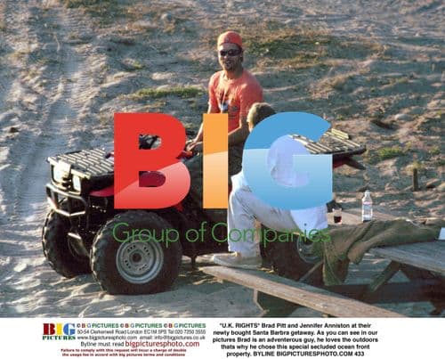 Brad Pitt and Jennifer Anniston at Santa Barbra home