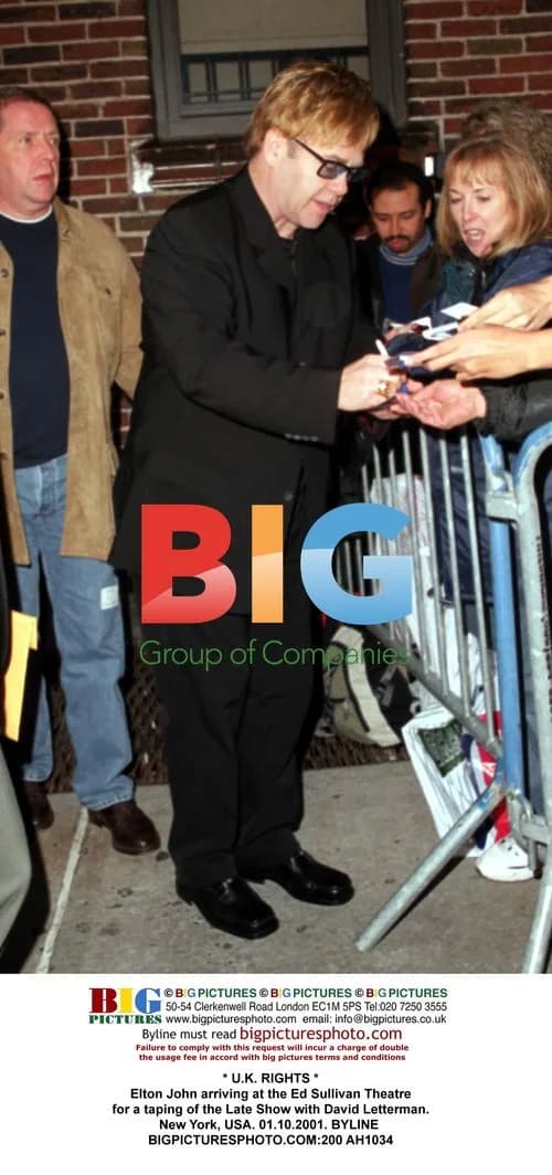 Elton John arrives at Ed Sullivan Theatre