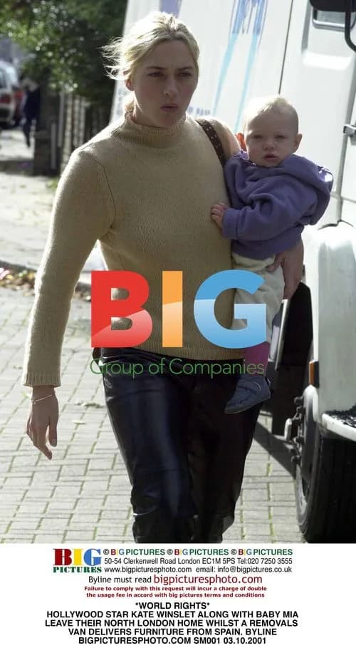 Kate Winslet and baby Mia leave London home