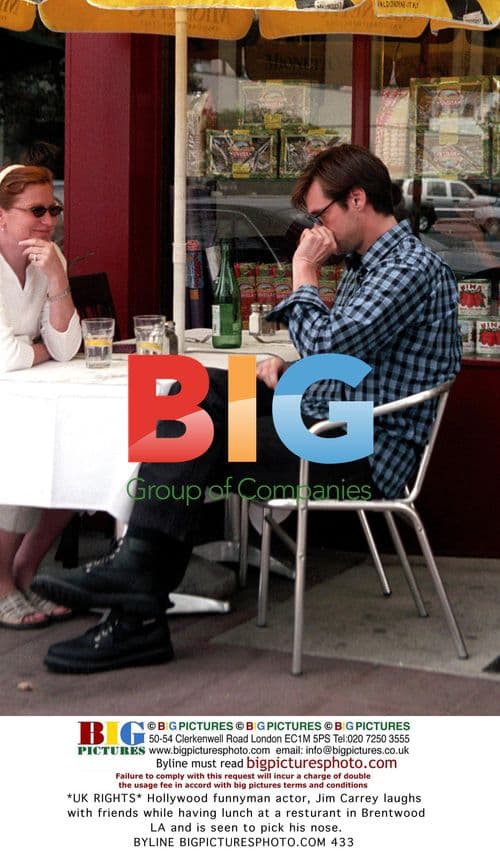 Jim Carrey Picks Nose While Laughing at Lunch