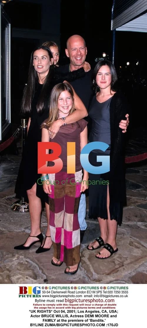 Bruce Willis, Demi Moore and family at 'Bandits' premiere