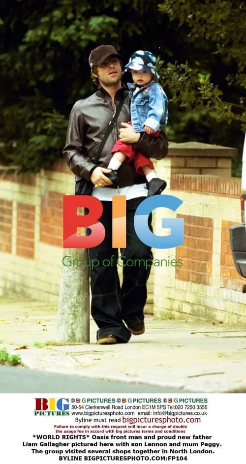 Liam Gallagher with son Lennon and mum Peggy