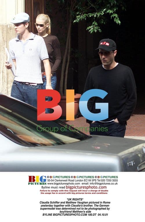 Claudia Schiffer and Matthew Vaughn in Rome
