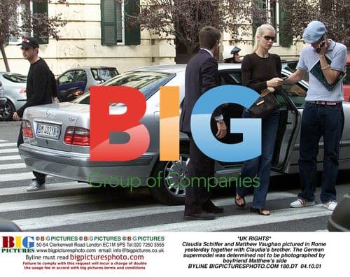 Claudia Schiffer and Matthew Vaughan in Rome