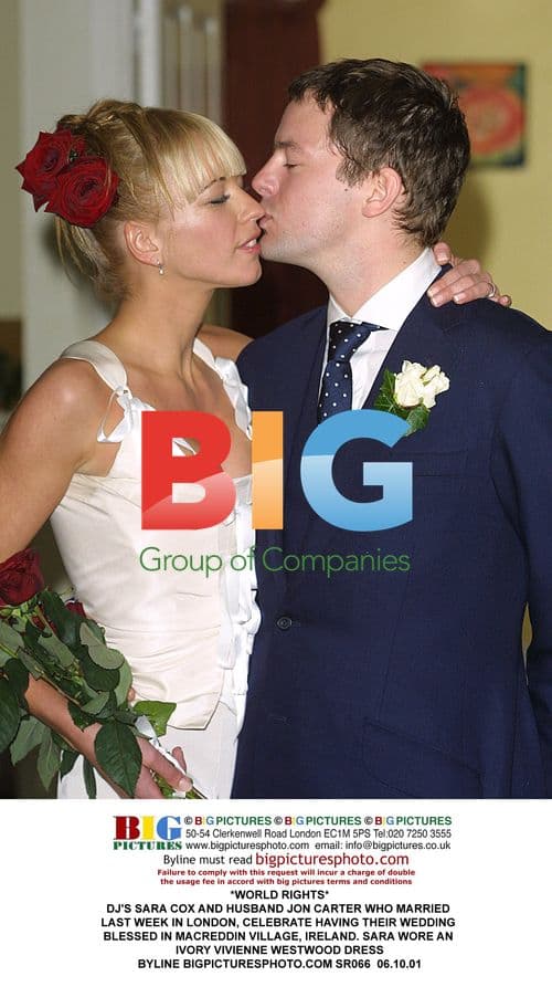 DJ Sara Cox and husband Jon Carter's wedding blessing