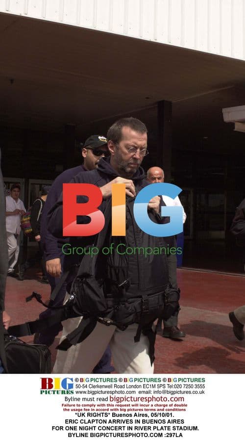 Eric Clapton arrives in Buenos Aires for concert