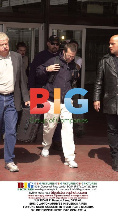 Eric Clapton arrives in Buenos Aires