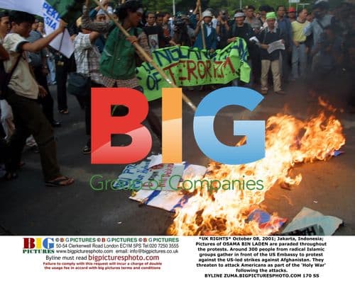 Protests against US in Jakarta, Indonesia