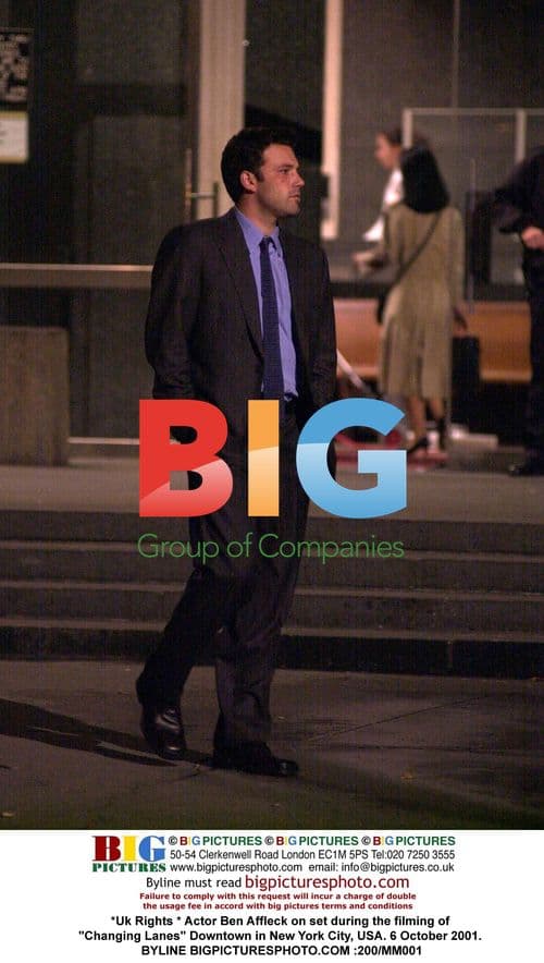 Ben Affleck on set of "Changing Lanes" in NYC