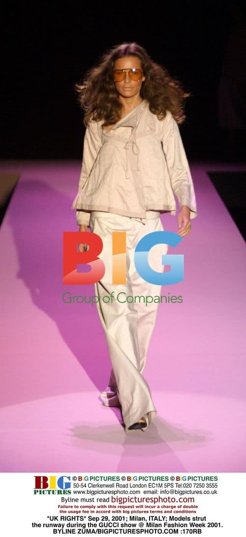 Models at Gucci Show at Milan Fashion Week 2001