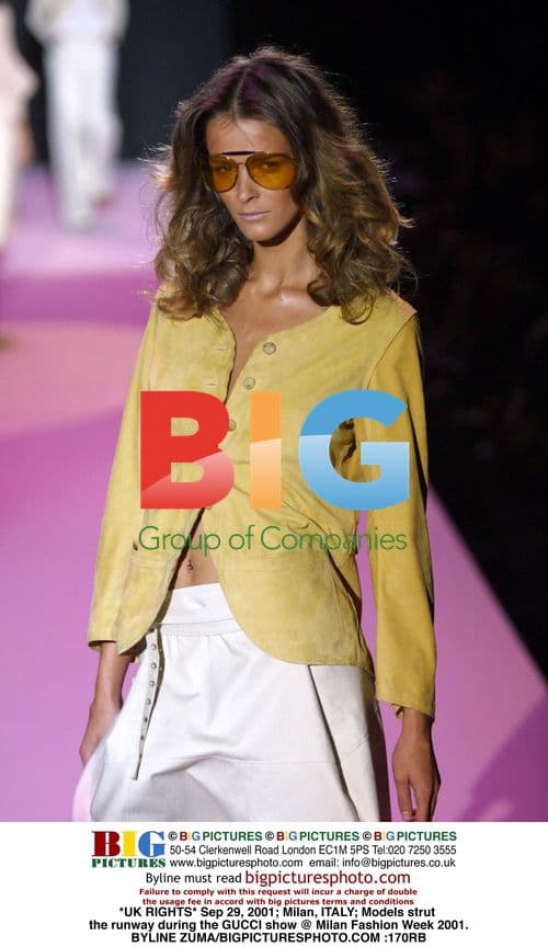 Models on Gucci runway at Milan Fashion Week 2001