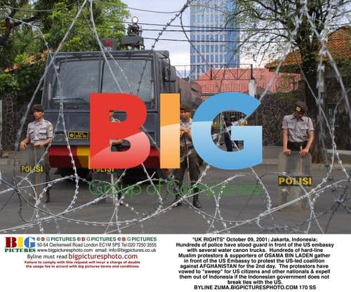 Protest outside US Embassy in Jakarta