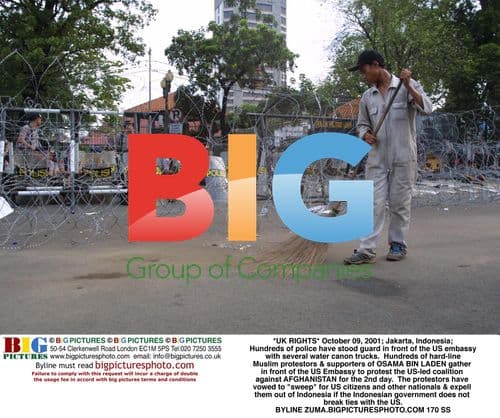 Anti-US protest at US Embassy in Jakarta