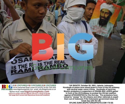 Protest at US Embassy in Jakarta, Indonesia