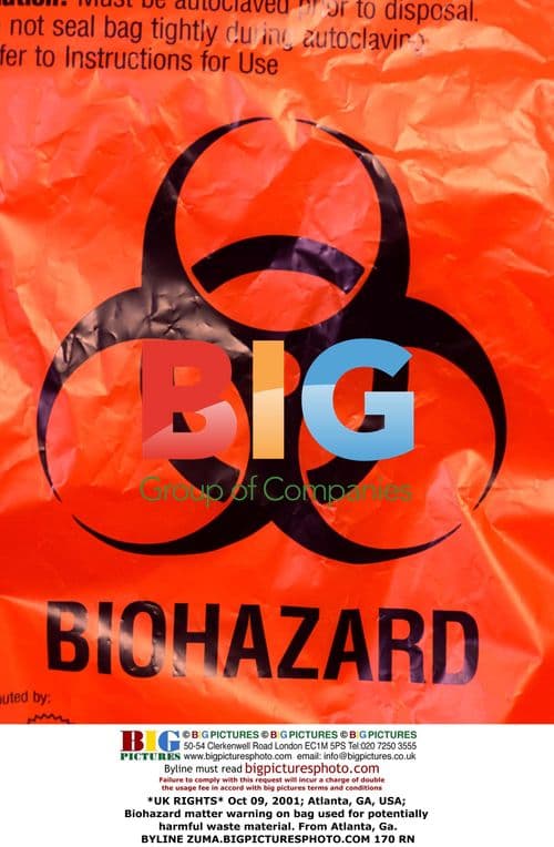 Biohazard warning bag in Atlanta