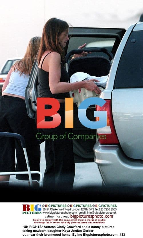 Cindy Crawford and nanny out with newborn daughter