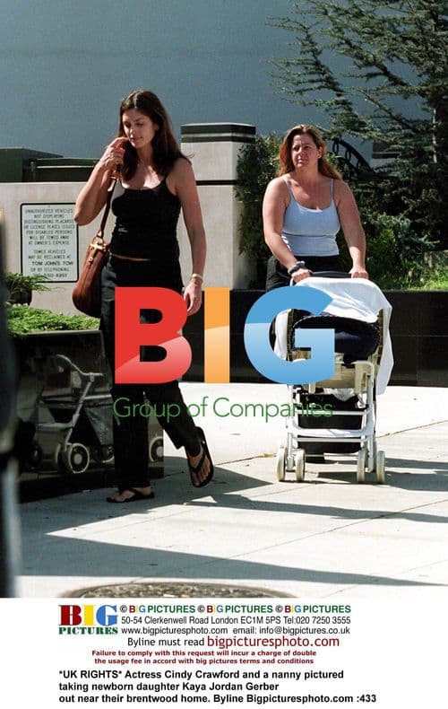 Cindy Crawford and nanny with newborn daughter