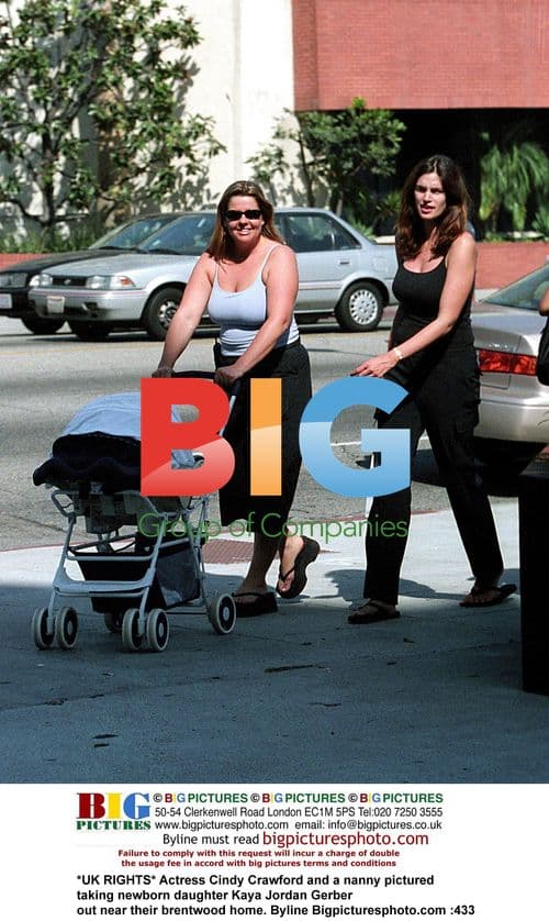 Actress Cindy Crawford and daughter out in Brentwood