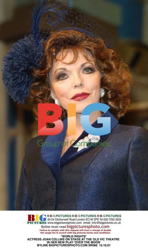 Joan Collins on stage at the Old Vic Theatre