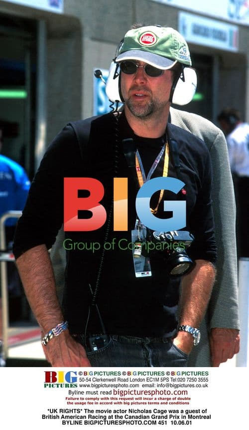 Nicholas Cage at Canadian Grand Prix