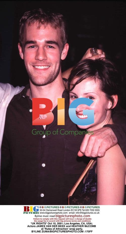 James Van Der Beek and Heather McComb at 'Rules of Attraction' wrap party