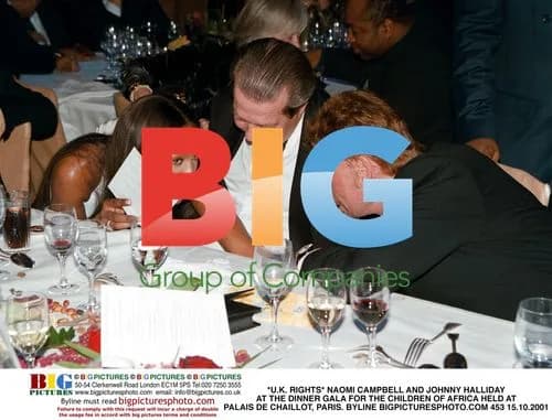 Naomi Campbell and Johnny Halliday at Dinner Gala