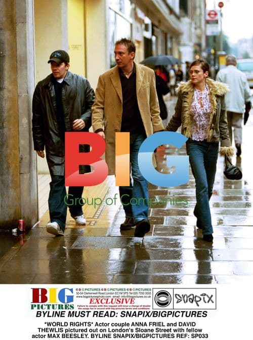 Anna Friel and David Thewlis with Max Beesley in London