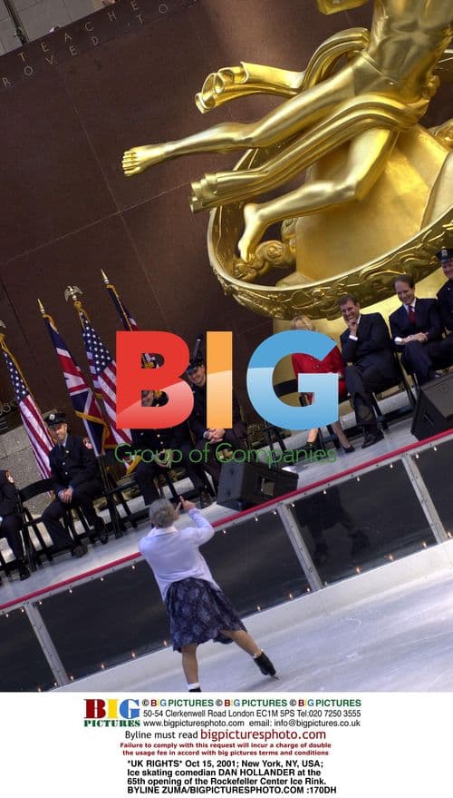 Ice Skating Comedian DAN HOLLANDER at Rockefeller Center