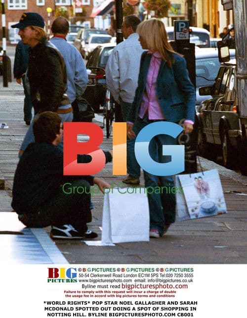 Noel Gallagher and Sarah McDonald Shopping in Notting Hill