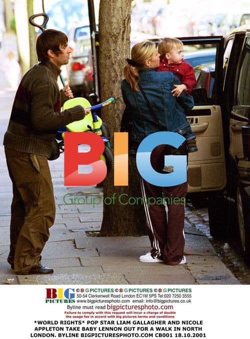 Liam Gallagher and Nicole Appleton with baby