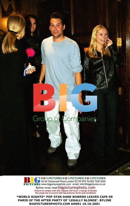 Dane Bowers leaves Cafe de Paris after "Legally Blonde" party