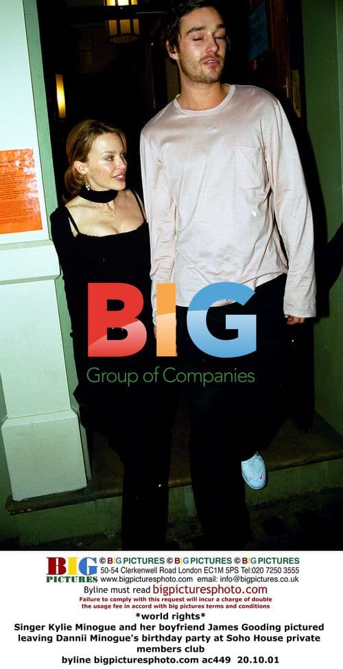 Kylie Minogue and James Gooding leaving Dannii's party