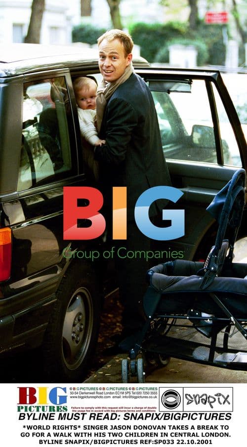 Singer Jason Donovan takes walk with children in London