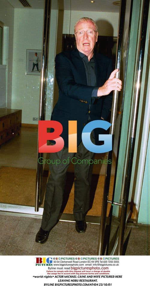 Michael Caine and Wife Leaving Nobu