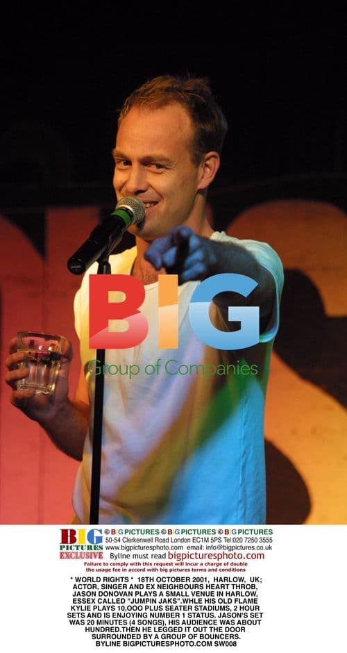Jason Donovan performs at small venue