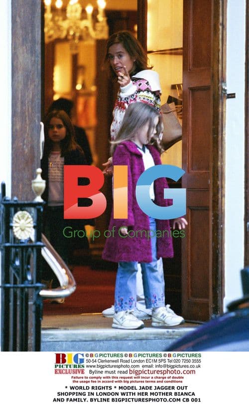 Jade Jagger out shopping in London with Bianca Jagger