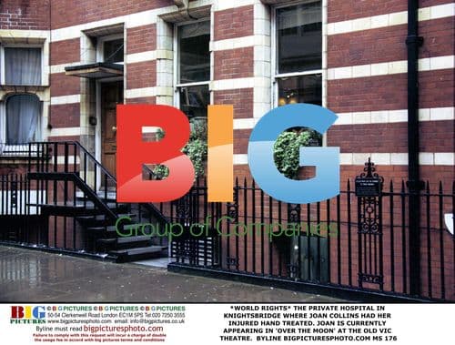 Joan Collins leaves private hospital in Knightsbridge