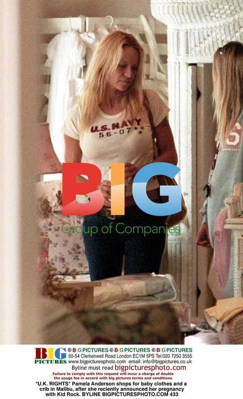 Pamela Anderson shops for baby items in Malibu