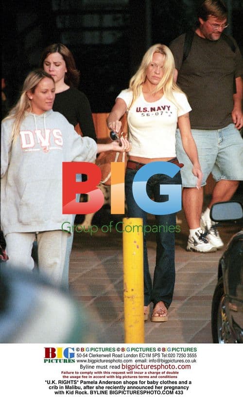 Pamela Anderson shops for baby items in Malibu
