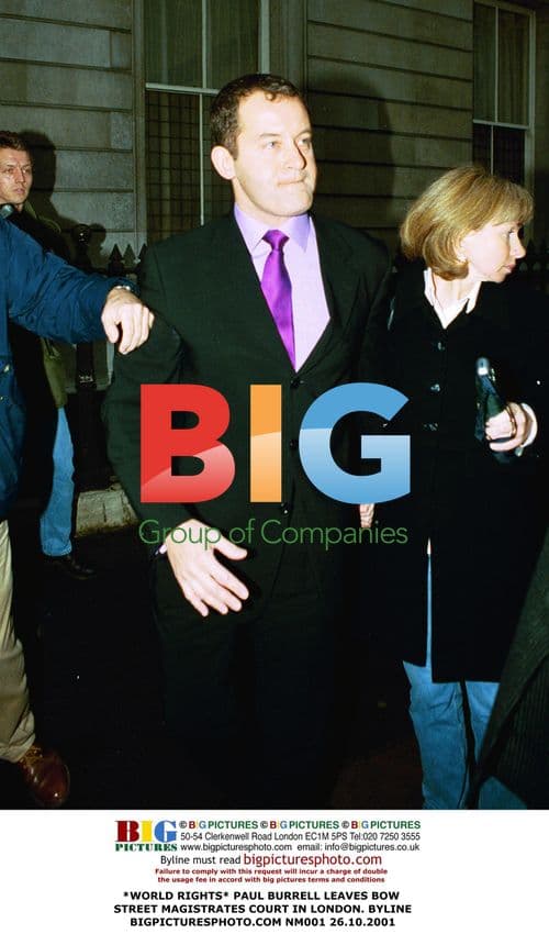 PAUL BURRELL LEAVES BOW STREET MAGISTRATES COURT