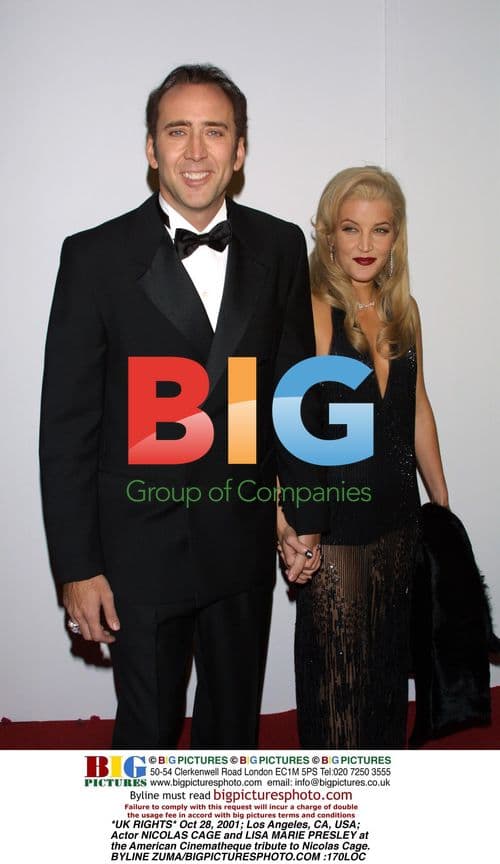 Nicolas Cage and Lisa Marie Presley at tribute