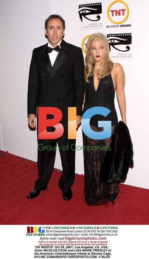 Nicolas Cage and Lisa Marie Presley at Cinematheque Tribute